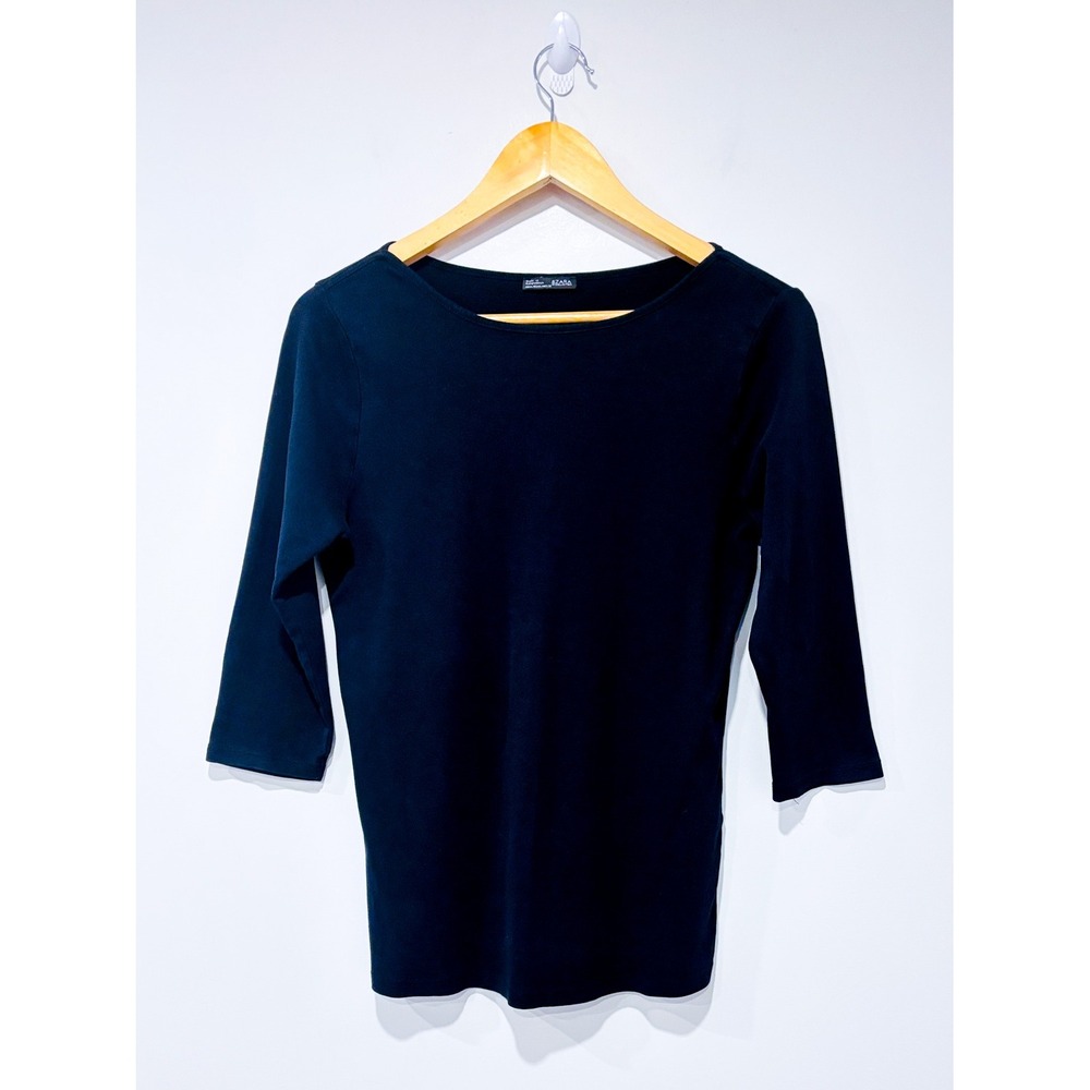 ZARA Black basic top | Minimalist fitted everyday | Large